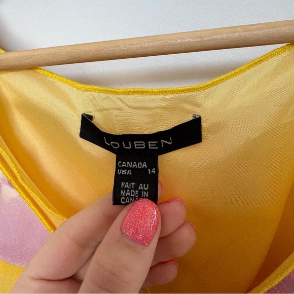 Vintage Fairycore Floral Yellow and Pink Women's Top coquette summer 14 - Picture 5 of 8